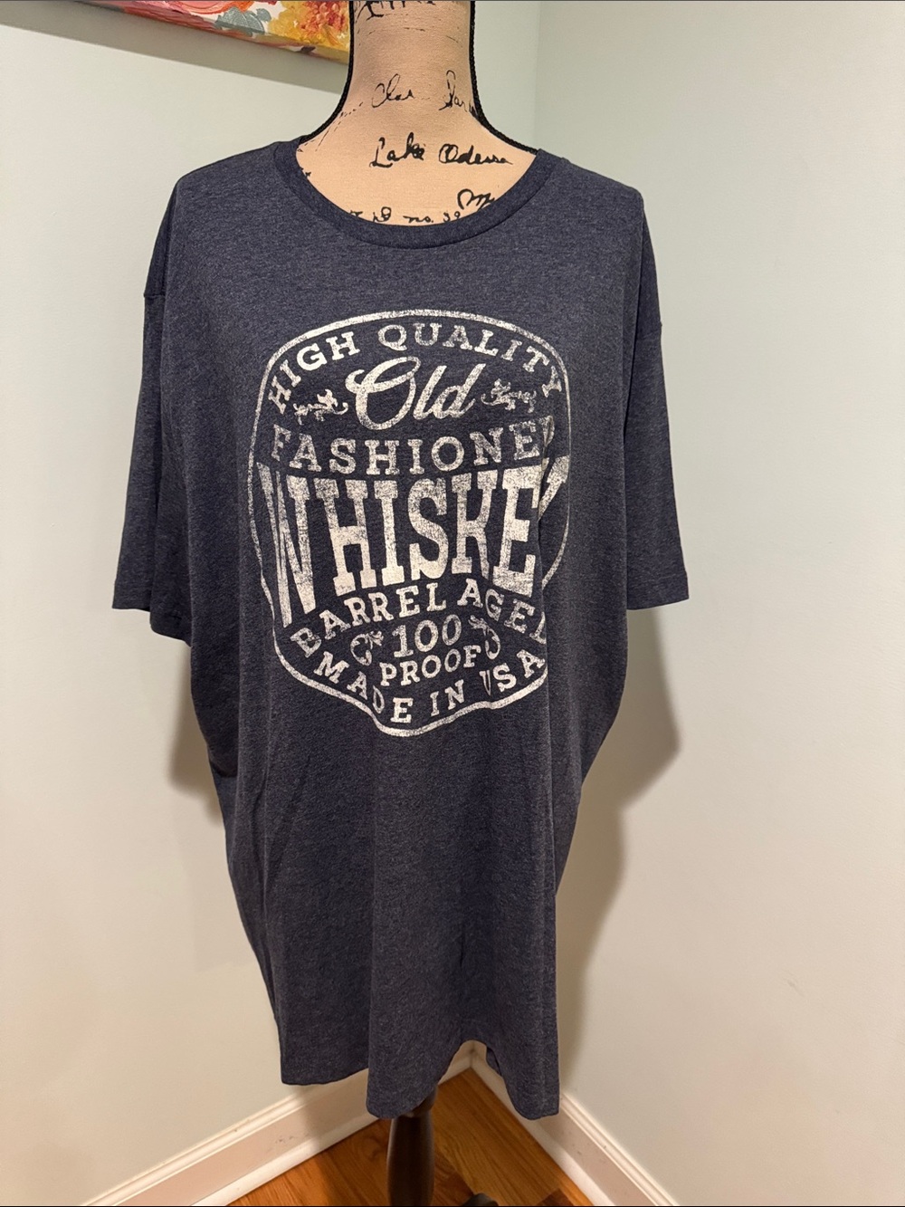 Men's Navy Graphic Whiskey T-Shirt size 2XL